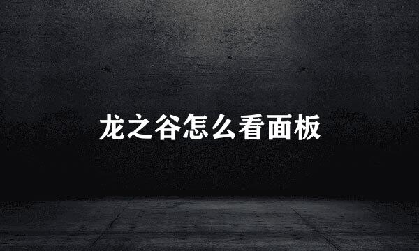 龙之谷怎么看面板