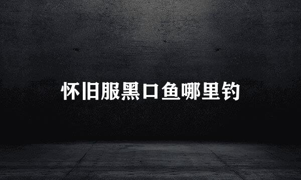 怀旧服黑口鱼哪里钓