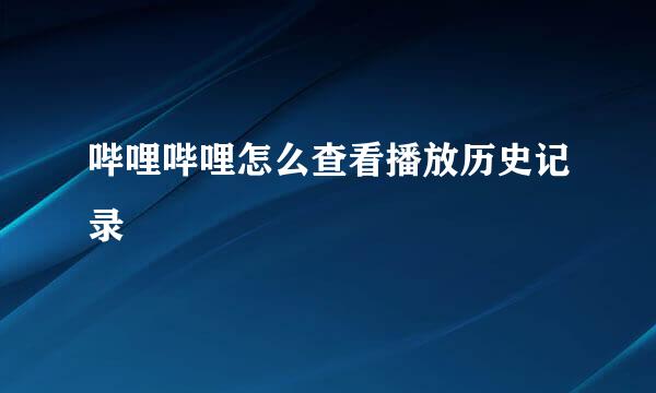 哔哩哔哩怎么查看播放历史记录