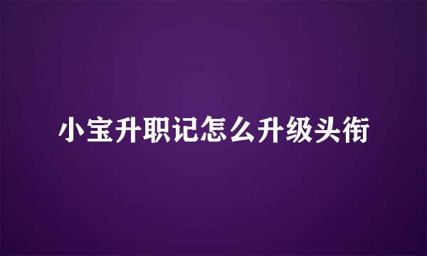 小宝升职记怎么升级头衔