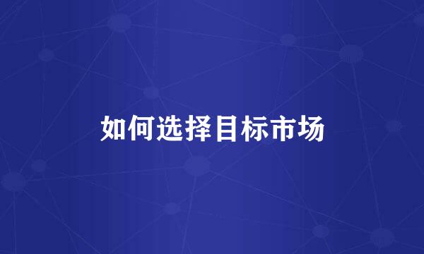 如何选择目标市场