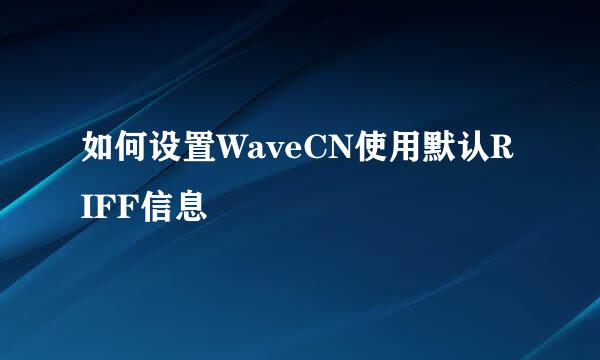 如何设置WaveCN使用默认RIFF信息