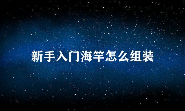 新手入门海竿怎么组装