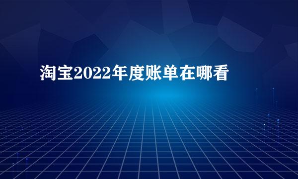 淘宝2022年度账单在哪看