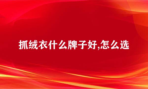 抓绒衣什么牌子好,怎么选
