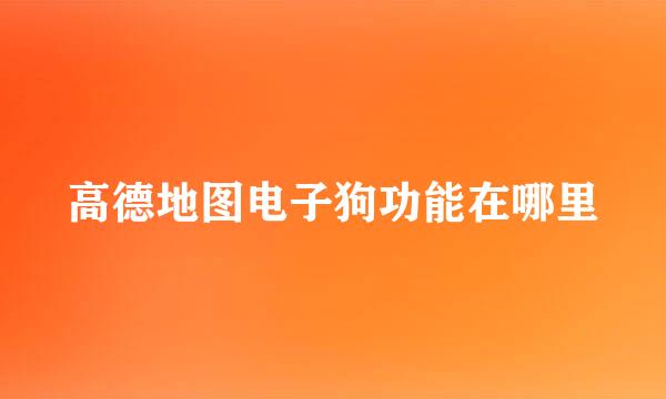 高德地图电子狗功能在哪里