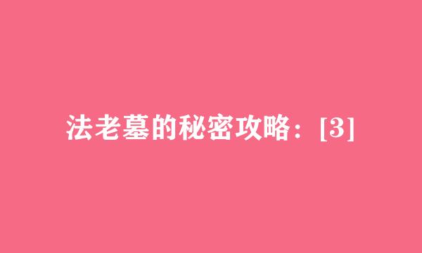 法老墓的秘密攻略：[3]
