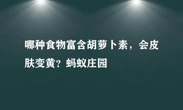 哪种食物富含胡萝卜素，会皮肤变黄？蚂蚁庄园