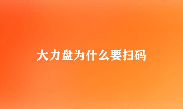 大力盘为什么要扫码
