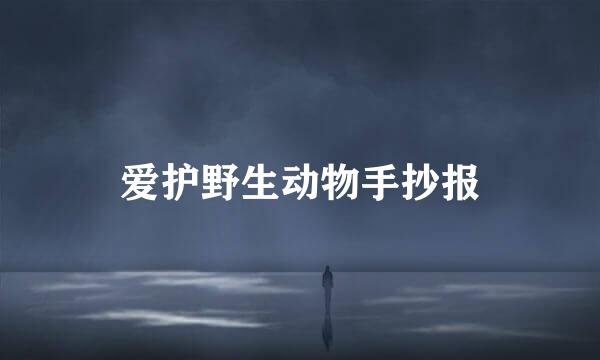 爱护野生动物手抄报