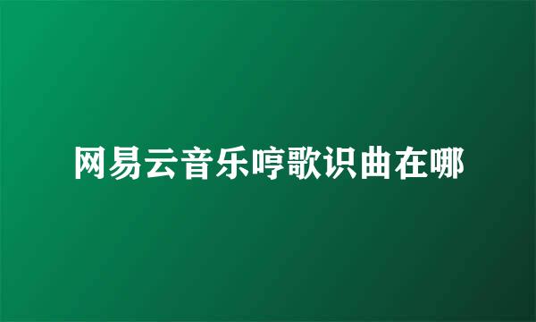 网易云音乐哼歌识曲在哪