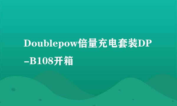 Doublepow倍量充电套装DP-B108开箱