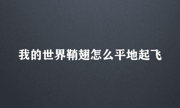 我的世界鞘翅怎么平地起飞