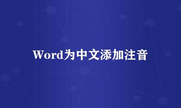 Word为中文添加注音