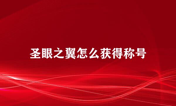 圣眼之翼怎么获得称号