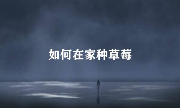 如何在家种草莓
