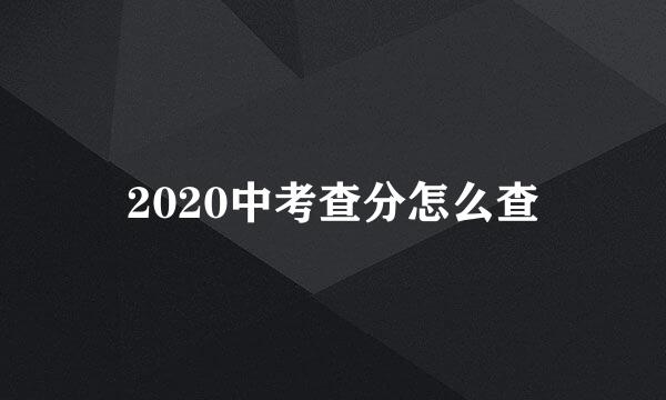 2020中考查分怎么查