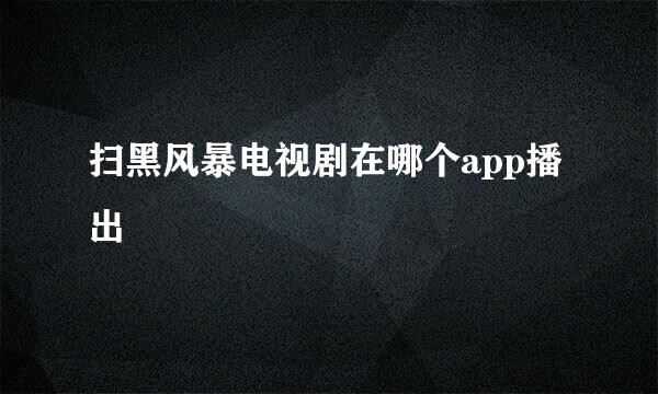 扫黑风暴电视剧在哪个app播出