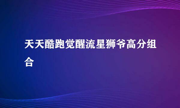 天天酷跑觉醒流星狮爷高分组合