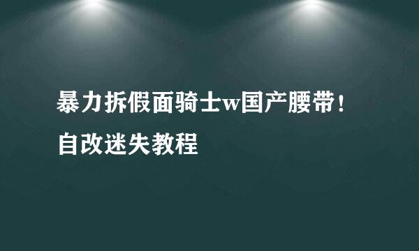 暴力拆假面骑士w国产腰带！自改迷失教程