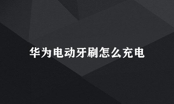 华为电动牙刷怎么充电
