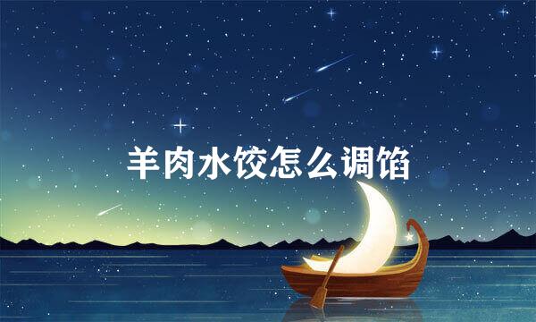 羊肉水饺怎么调馅