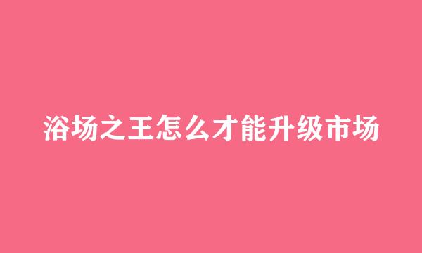 浴场之王怎么才能升级市场