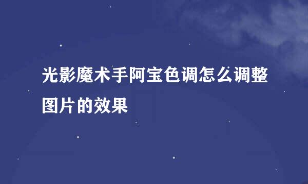 光影魔术手阿宝色调怎么调整图片的效果