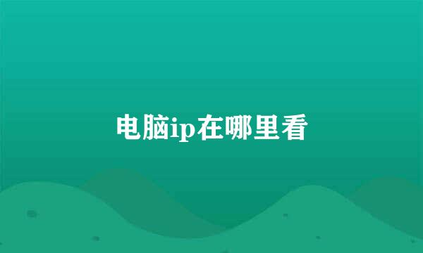电脑ip在哪里看