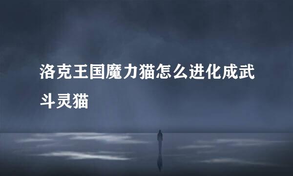 洛克王国魔力猫怎么进化成武斗灵猫