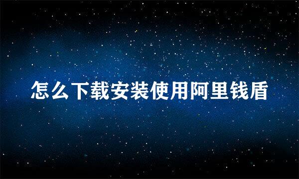 怎么下载安装使用阿里钱盾