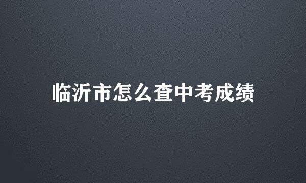 临沂市怎么查中考成绩