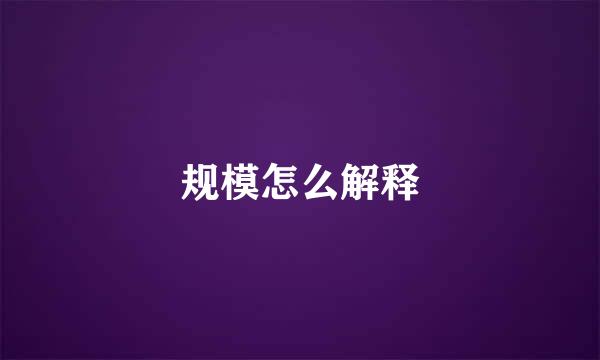规模怎么解释