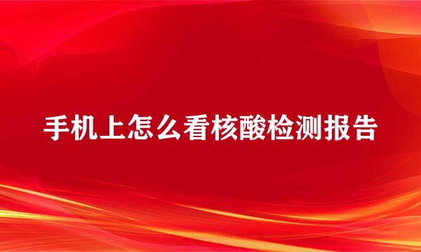 手机上怎么看核酸检测报告