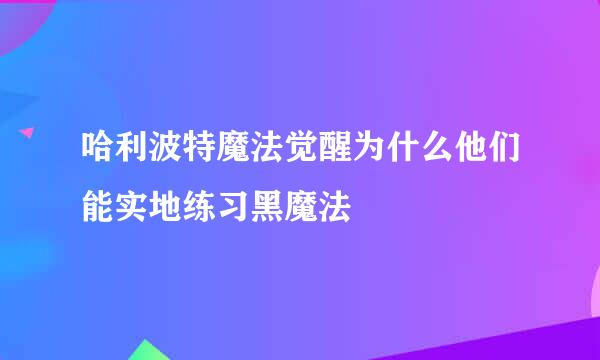 哈利波特魔法觉醒为什么他们能实地练习黑魔法