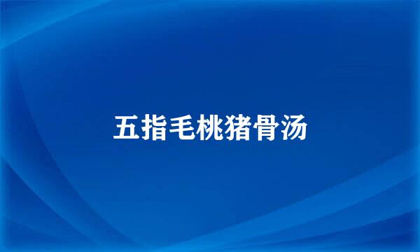 五指毛桃猪骨汤