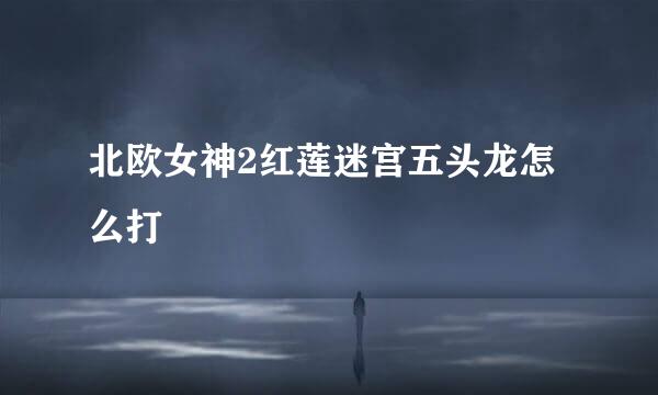 北欧女神2红莲迷宫五头龙怎么打
