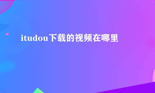 itudou下载的视频在哪里