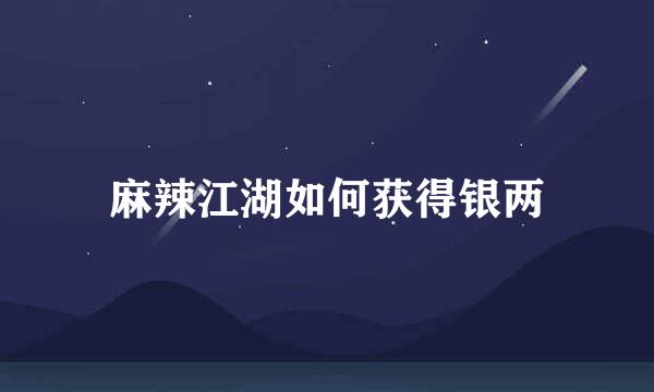 麻辣江湖如何获得银两