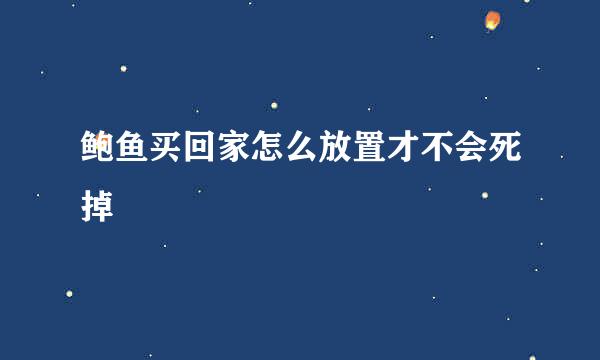 鲍鱼买回家怎么放置才不会死掉