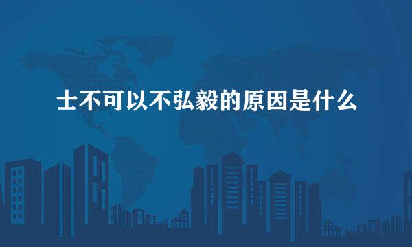 士不可以不弘毅的原因是什么