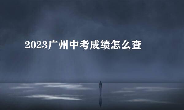 2023广州中考成绩怎么查