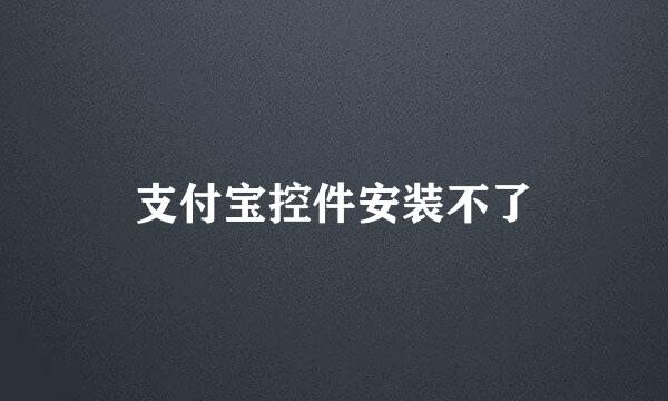 支付宝控件安装不了