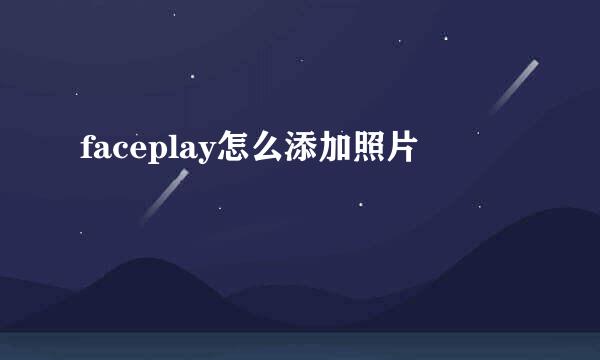faceplay怎么添加照片