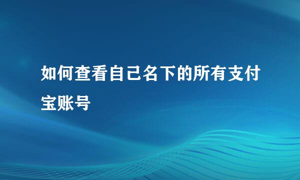 如何查看自己名下的所有支付宝账号
