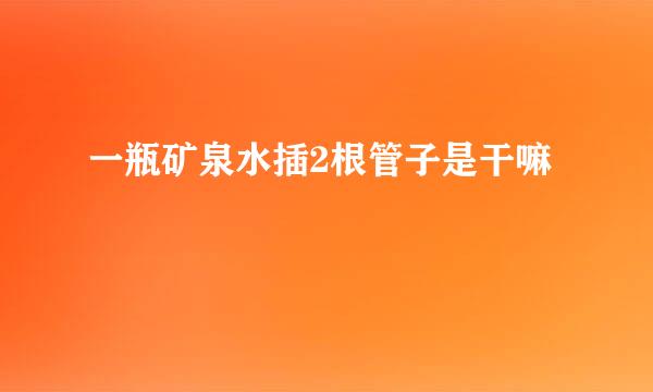 一瓶矿泉水插2根管子是干嘛