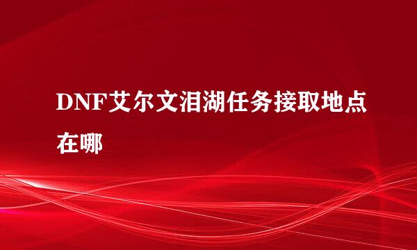 DNF艾尔文泪湖任务接取地点在哪