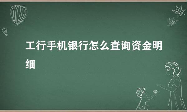 工行手机银行怎么查询资金明细