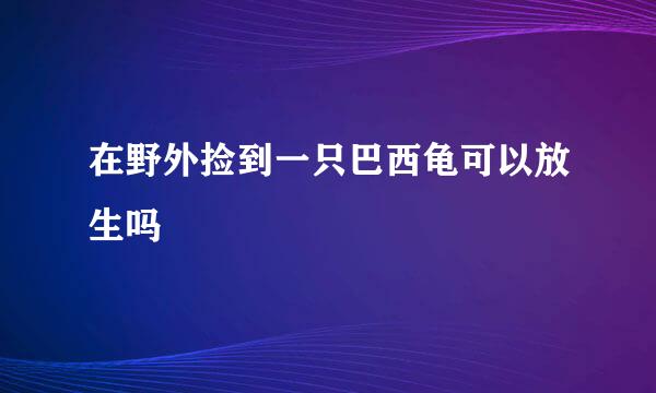 在野外捡到一只巴西龟可以放生吗