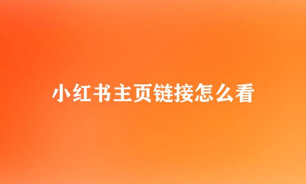 小红书主页链接怎么看
